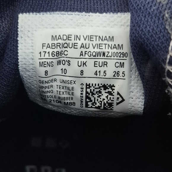 Converse Chuck 70 Court High Sneakers Beige/Navy Style# 171686C Men's Size 8 - Picture 12 of 13